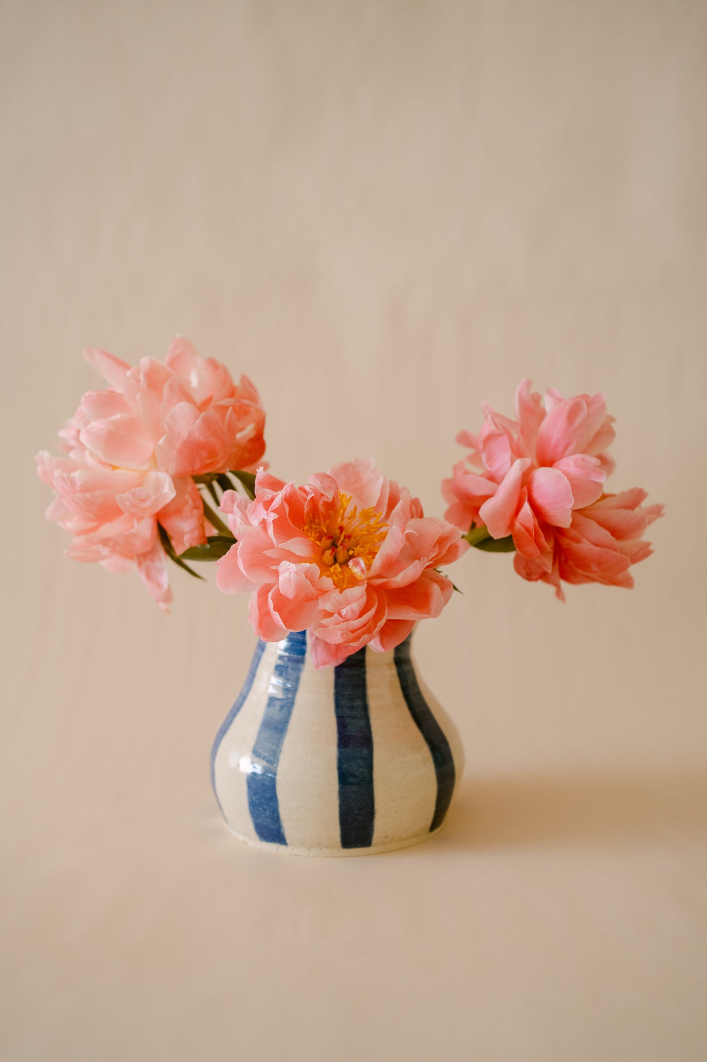 Wavy Blue Striped Vase