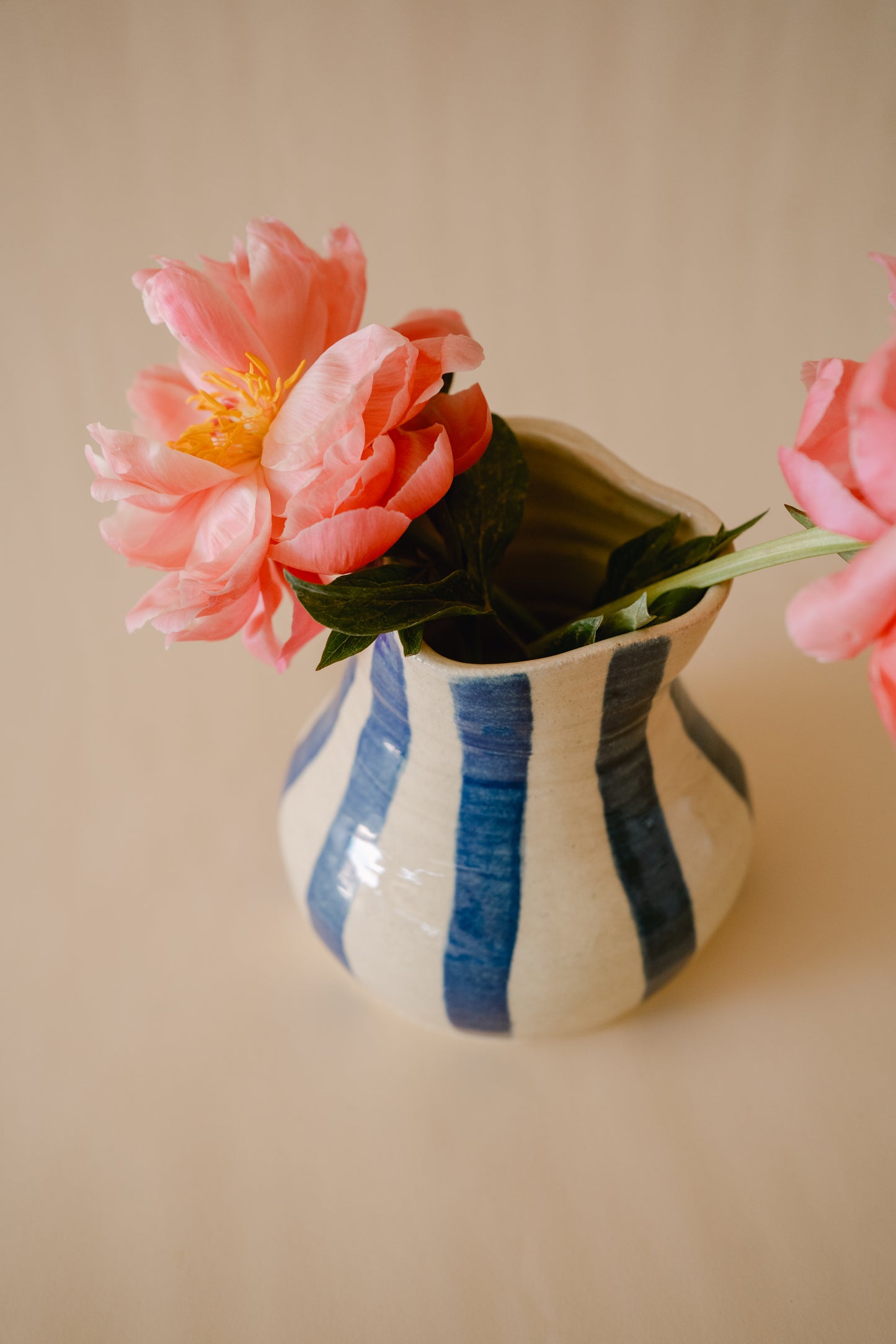 Wavy Blue Striped Vase