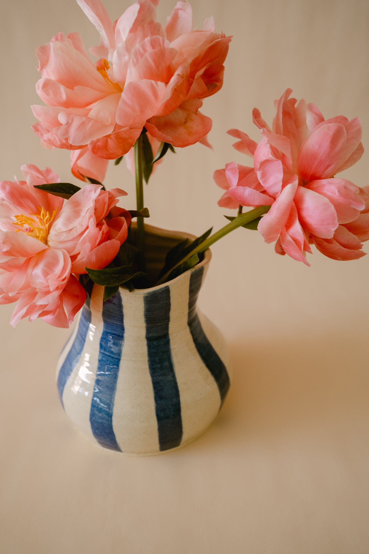 Wavy Blue Striped Vase