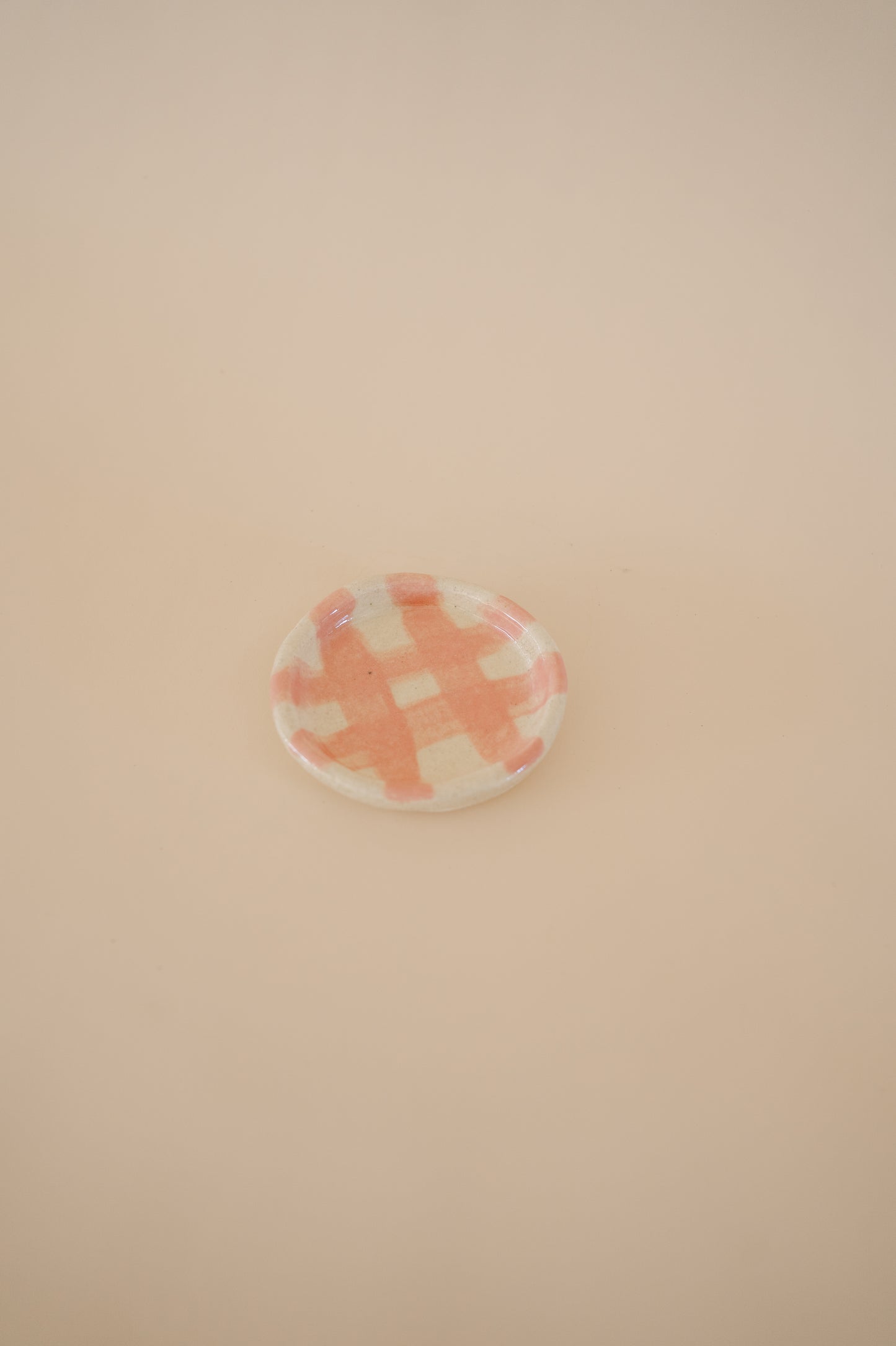 Cheeky Pink Plaid Ring Dish