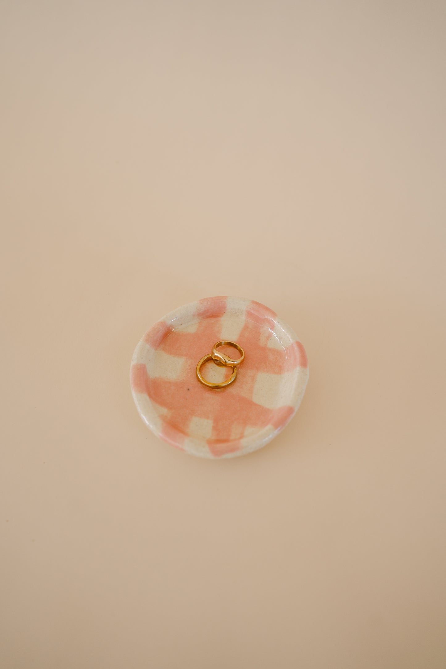 Cheeky Pink Plaid Ring Dish