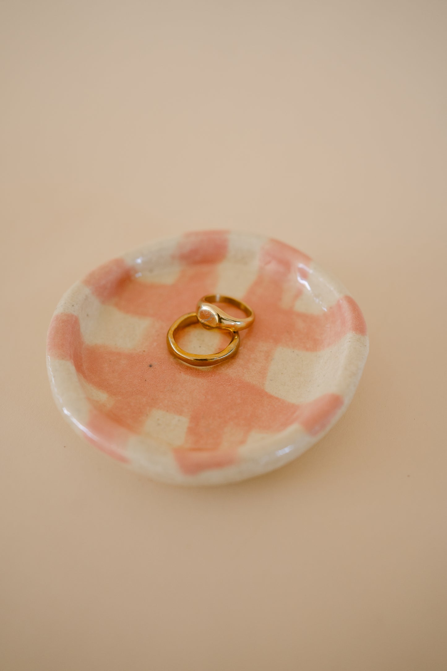 Cheeky Pink Plaid Ring Dish