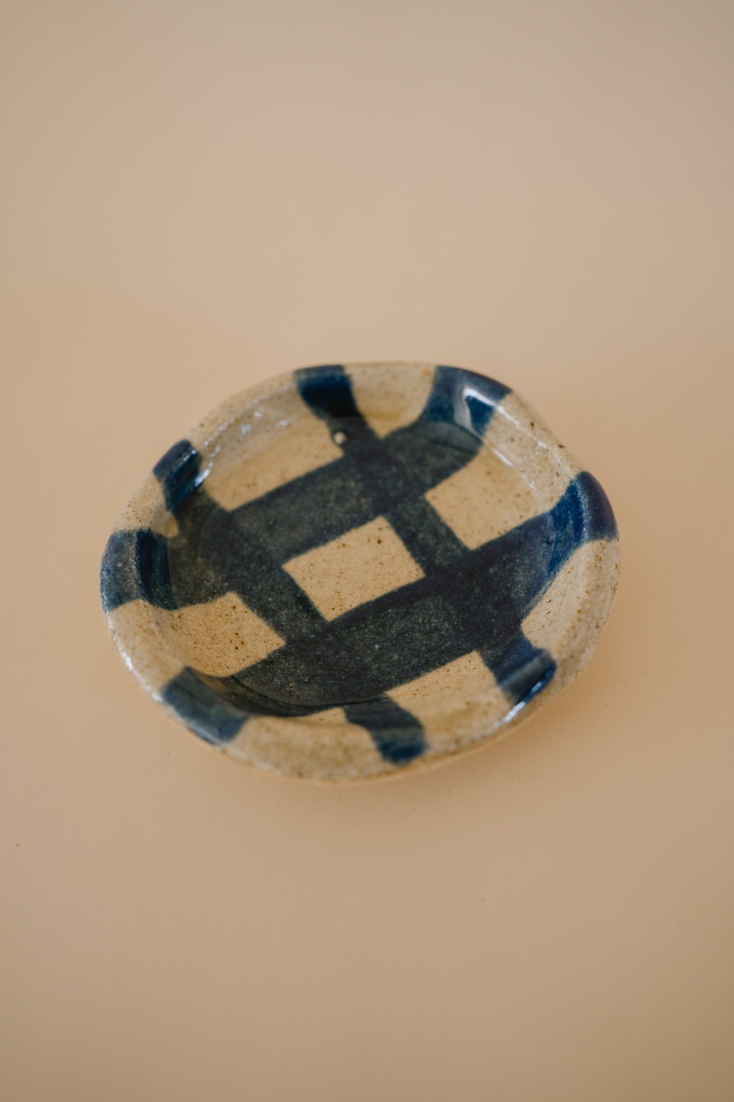 Cheeky Blue Plaid Ring Dish